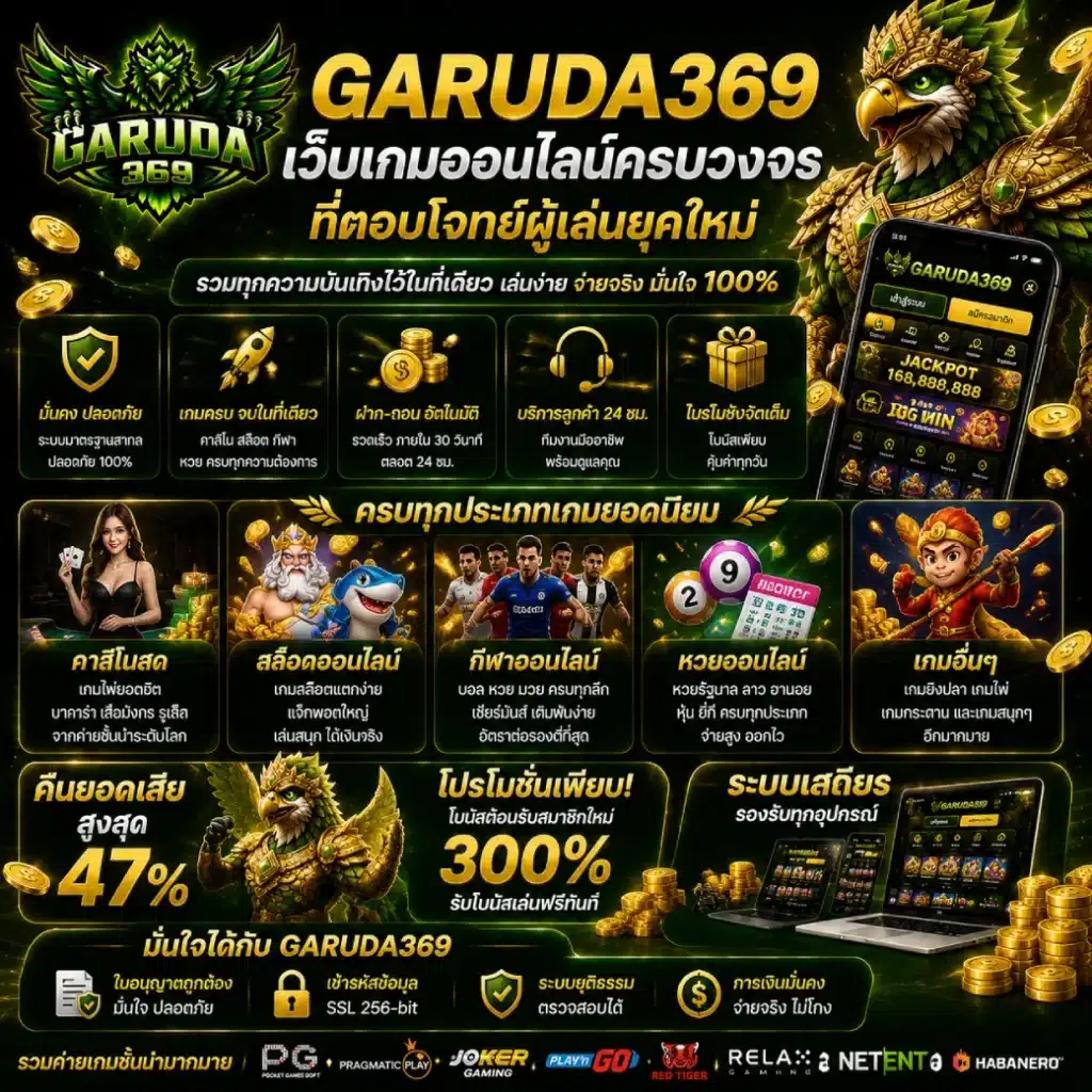 GARUDA369 เว็บเกมออนไลน์ครบวงจรที่ตอบโจทย์ผู้เล่นยุคใหม่